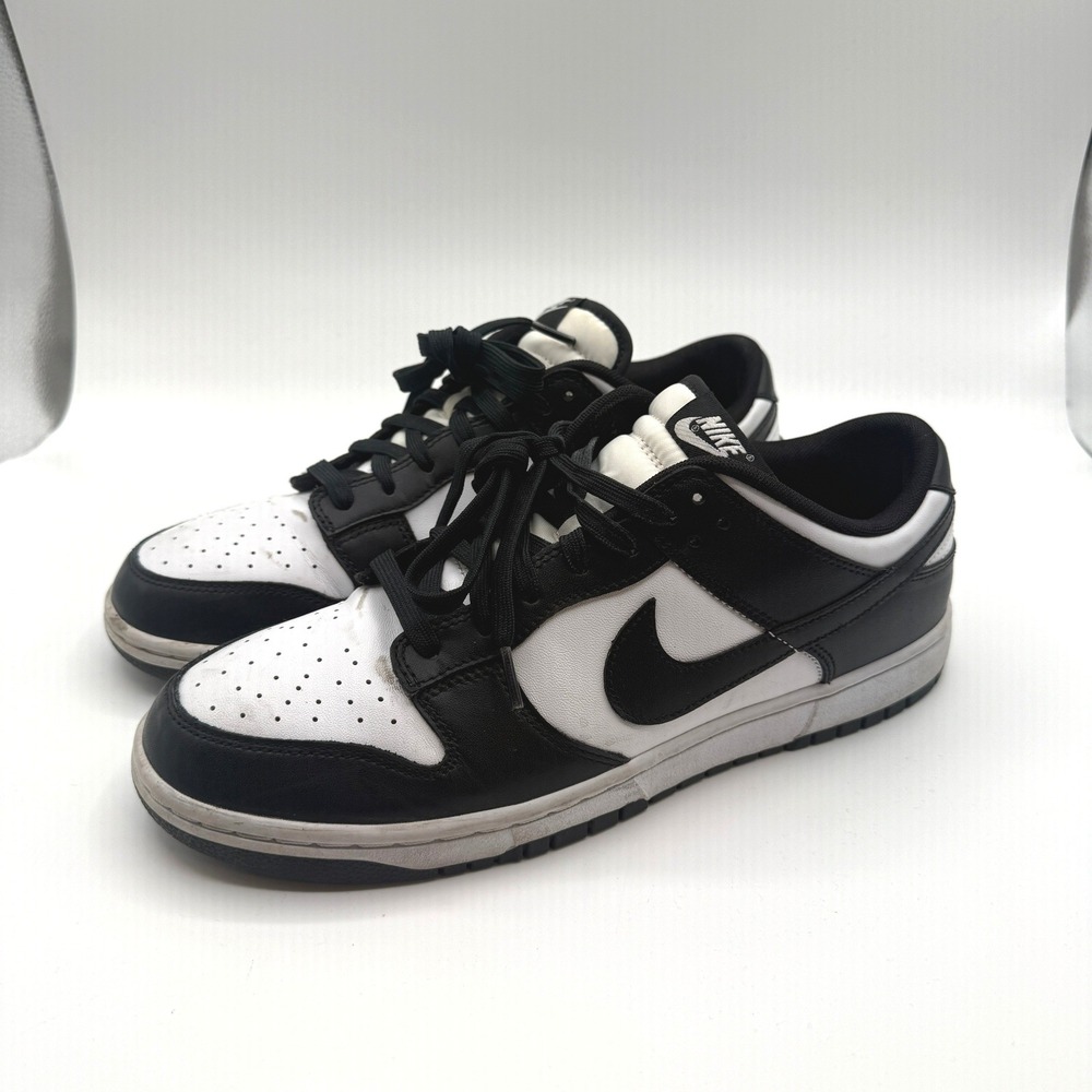 Nike Dunk Low Sneakers Mens 11 Black White Panda Leather Shoes Streetwear Casual